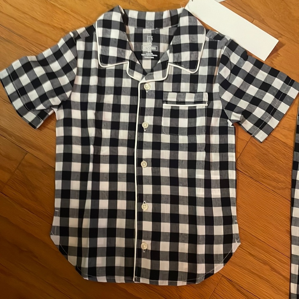 New Gap Navy & White Checkered Pajamas